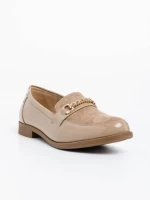 Дамски мокасини  каки от екологична кожа  лачена Manon