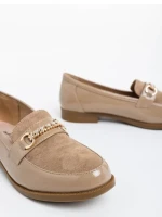 Дамски мокасини  каки от екологична кожа  лачена Manon