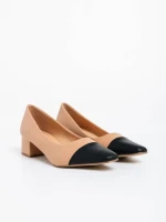 Дамски обувкис ток  каки от екологична кожа Cettina