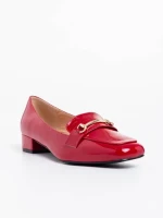 Дамски обувки с ток  червени от екологична кожа лачена Shantay