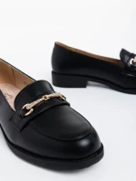 Дамски мокасини черни от екологична кожа Nicia