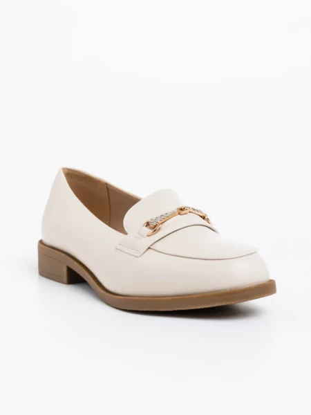 Дамски  мокасини бежови от екологична кожа Nicia