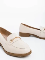 Дамски  мокасини бежови от екологична кожа Nicia