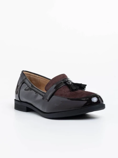 Дамски мокасини кафяви от екологична кожа Simy