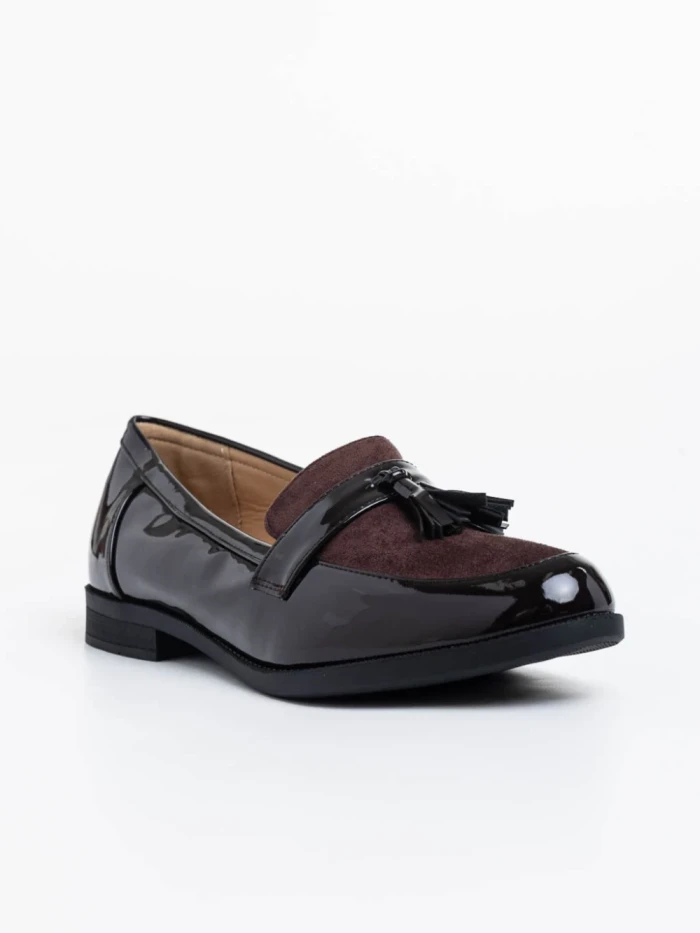 Дамски мокасини кафяви от екологична кожа Simy