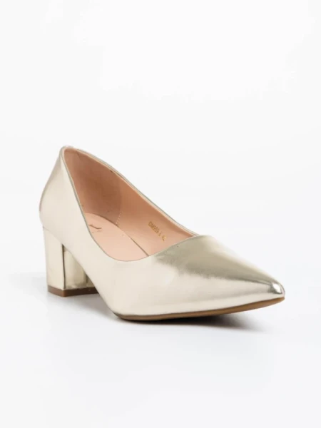 Дамски  обувки златисти  от екологична кожа Каz