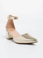 Дамски  обувки с ток златисти от екологична кожа Armelle