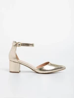 Дамски  обувки с ток златисти от екологична кожа Armelle