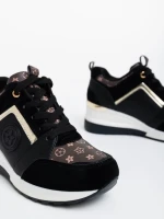 Дамски спортни обувки черни от екологична кожа Tyrina