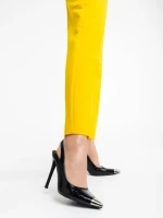 Дамски обувки  с ток черни от екологична кожа лачена Sheyla