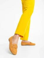 Дамски мокасини  камел от екологична кожа Kaylin