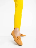 Дамски мокасини  камел от екологична кожа Kaylin