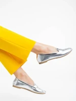 Дамски мокасини сребристи  от екологична кожа Kaylin