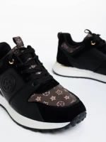 Дамски спортни обувки черни  от екологична кожа Lorilynn