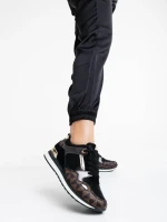 Дамски спортни обувки черни  от  екологична кожа Josalind