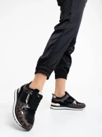 Дамски спортни обувки черни  от  екологична кожа Josalind