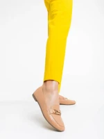 Дамски мокасини  камел от екологична кожа Hallam