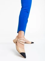 Дамски обувки черно с бежово   от екологична кожа Darlina