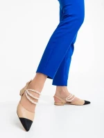 Дамски обувки черно с бежово   от екологична кожа Darlina