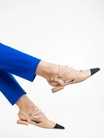 Дамски обувки черно с бежово   от екологична кожа Darlina