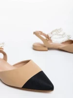 Дамски обувки черно с бежово   от екологична кожа Darlina