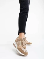 Дамски спортни обувки камел от екологична кожаTyrina