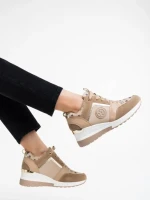 Дамски спортни обувки камел от екологична кожаTyrina