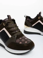 Дамски спортни обувки зелени от екологична кожаTyrina