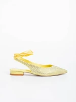 Дамскибалерини жълти от текстилен материал Nadetta