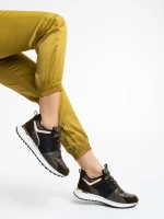 Дамски спортни обувки зелени от екологична кожа Lorilynn