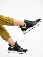 Дамски спортни обувки зелени от екологична кожа Lorilynn