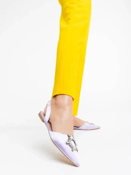 Дамски обувки лилави от текстилен материал Jenita