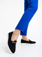 Дамски мокасини  черни  от текстилен материал  Nineve