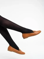 Дамски мокасини  камел от екологична кожа Kaylin