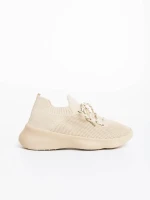 Дамски спортни обувки бежови  от текстилен материал Ramila