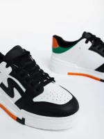 Дамски спортни обувки черни от екологична кожа Ralanda