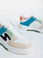 Дамски спортни обувки бежови  от екологична кожа Ralanda