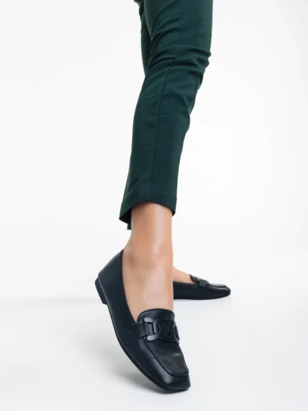 Дамски мокасини черни от екологична кожа Riarna