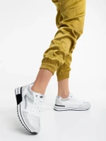 Дамски спортни обувки бели  от текстил и екологична кожа Ravenna