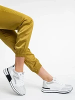 Дамски спортни обувки бели  от текстил и екологична кожа Ravenna