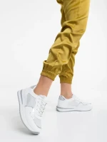 Дамски спортни обувки бели от екологична кожа и текстил Raelin