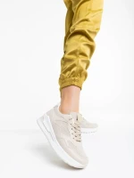 Дамски спортни обувки бежови от екологична кожа Rachana