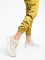 Дамски спортни обувки бежови от екологична кожа Rachana