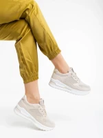 Дамски спортни обувки бежови от екологична кожа Rachana