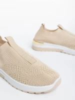 Дамски спортни обувки светло бежови от текстилен материал Romeya