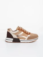 Дамски спортни обувки каки от екологична материя и кожа Ravenna