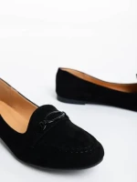 Дамски мокасини черни от текстилен материал Ritanya