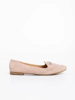 Дамски мокасини бежови от текстилен материал Ritanya