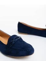 Дамски мокасини сини от текстилен материал Ritanya
