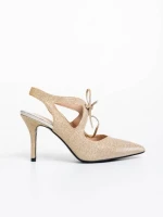Дамски обувки златисти от текстилен материал Shaira